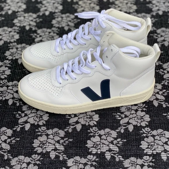 Veja V-15 Leather White Nautico High Top Women's size 9.5 - Picture 7 of 16
